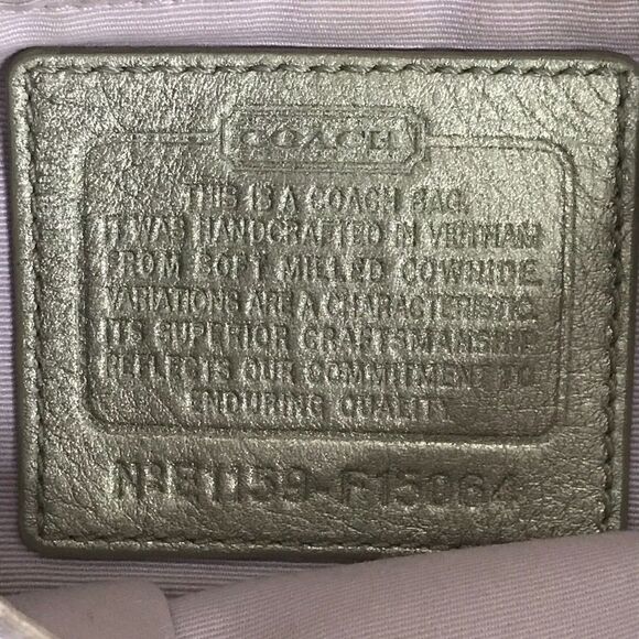 Coach Leather Metallic Hobo Crossbody Saddle Bag - Picture 5 of 7